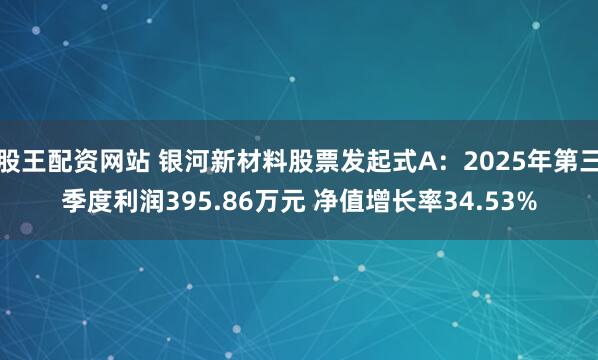 股王配资网站 银河新材料股票发起式A：2025年第三季度利润395.86万元 净值增长率34.53%